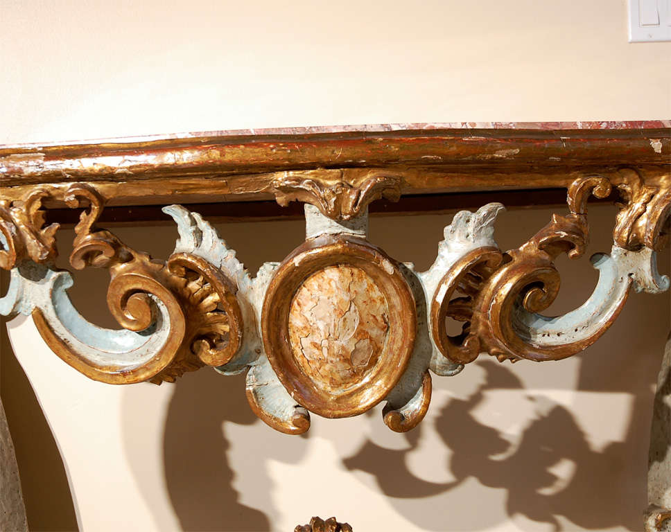 Italian 18th Century Marble-Top Venetian Console For Sale
