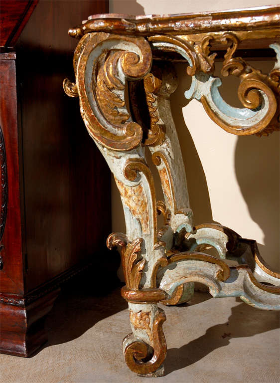 18th Century Marble-Top Venetian Console In Good Condition For Sale In Newport Beach, CA