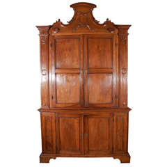 Rare Tuscan, Two-Part Cabinet