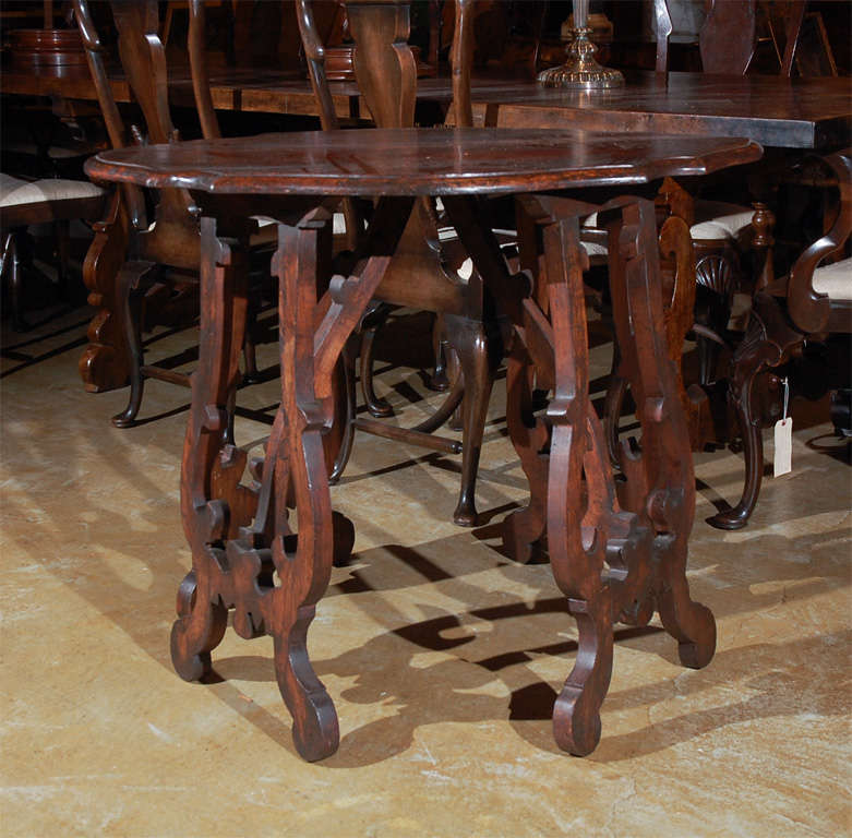 Pair of Small, Florentine Scroll-Form Console Tables