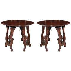 Pair of Small, Florentine Scroll-Form Console Tables