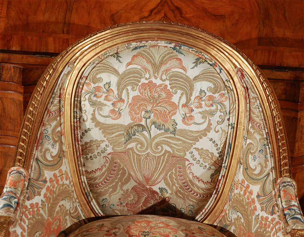 Italian George VI Armchairs with Coreggio Fabric