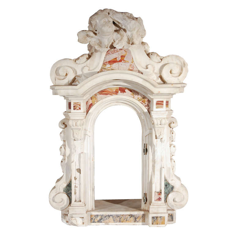 Tabernacle en marbre d'époque baroque, italienne