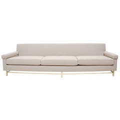Vintage Elegant 9' Sofa on Brass Base