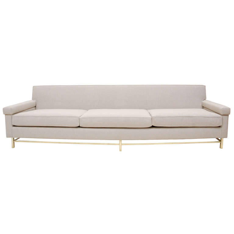 Elegant 9' Sofa on Brass Base