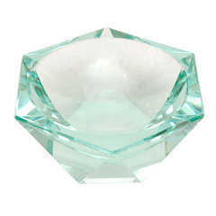 Fontana Arte Faceted Cut Crystal Bowl