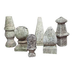 Collection of 18th C French Limestone Finials
