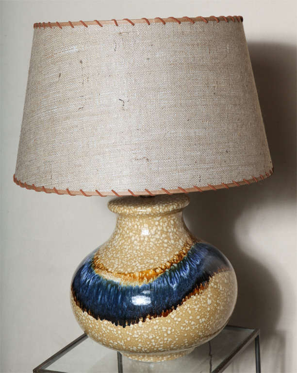 Oversize Pair of Mid-Century Ceramic Lamps