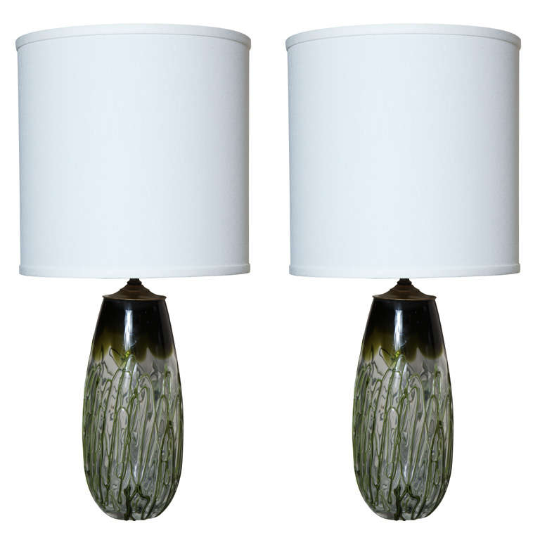 Pair of Mid-Century Murano Glass For Sale