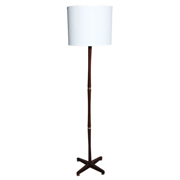 Mid Century Walnut Floor Lamp