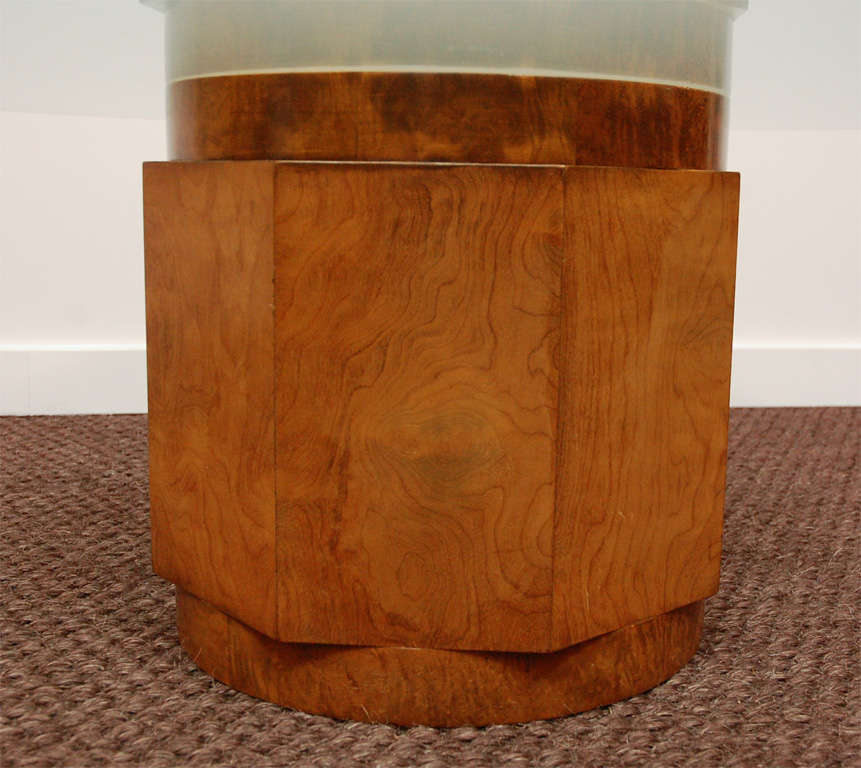 American Glass Top Pedestal Cocktail Table by Edward Wormley for Dunbar