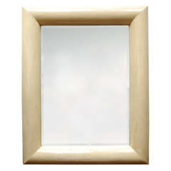 Large Beveled Mirror with Bone Veneered Frame
