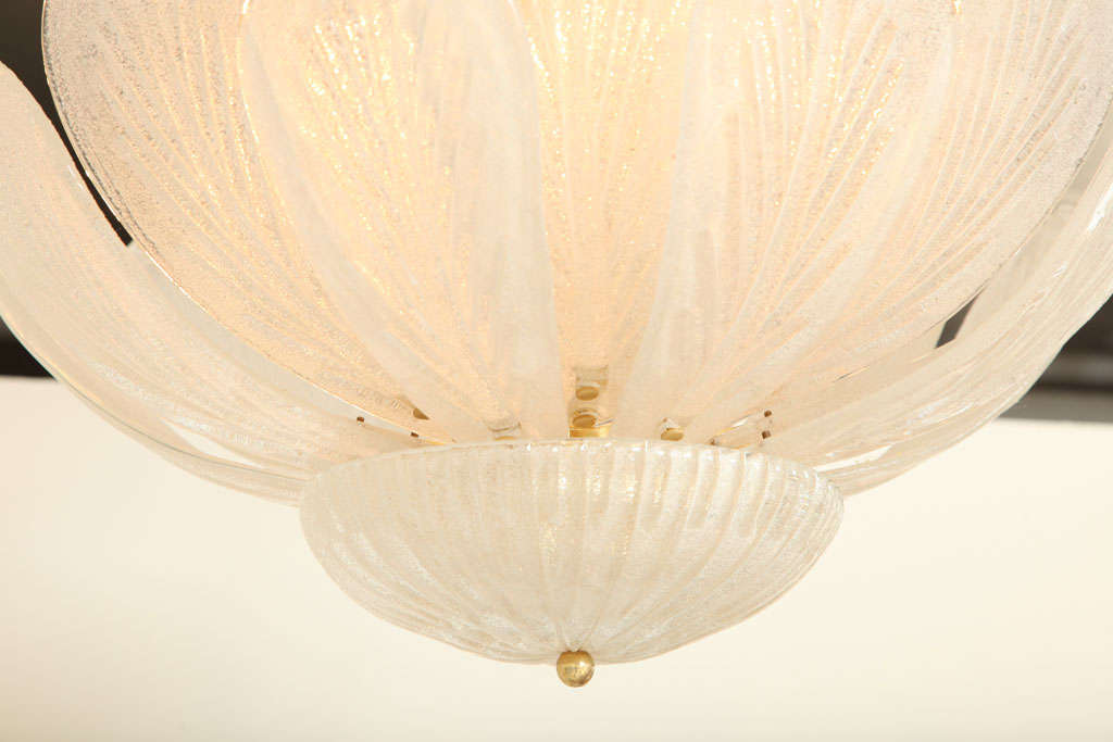 Barovier Style Italian Murano Glass Leaf Chandelier 3