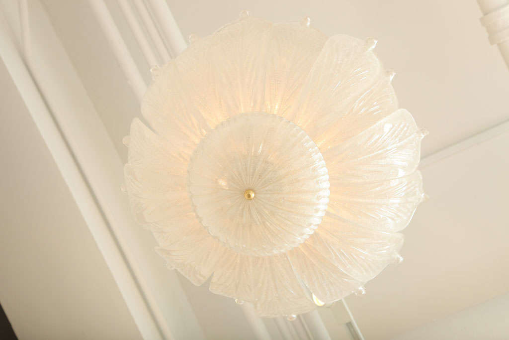 Barovier Style Italian Murano Glass Leaf Chandelier 4