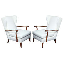 Pair of Mid-20th C. Wing Chairs - 'Paolo Buffa'