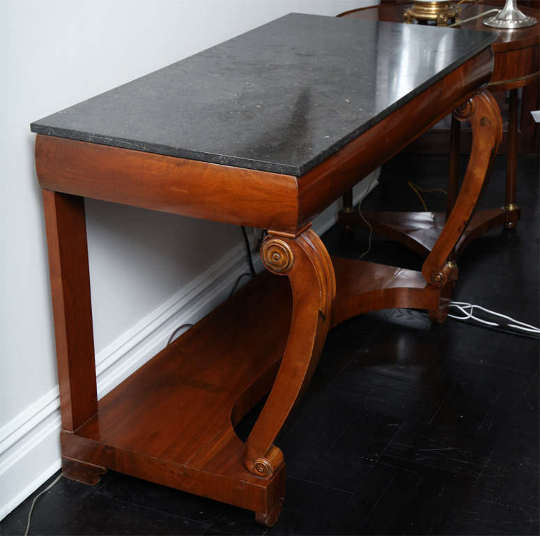 19th C. cherrywood Charles X console table