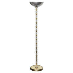 Early 20th C. Polished Brass and Chrome Floor Lamp