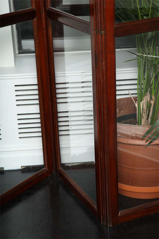 19th Century English Mahogany and Glass Six Panel Screen For Sale 2