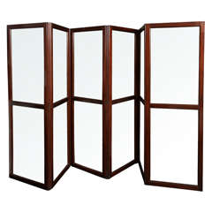 19th Century English Mahogany and Glass Six Panel Screen 11