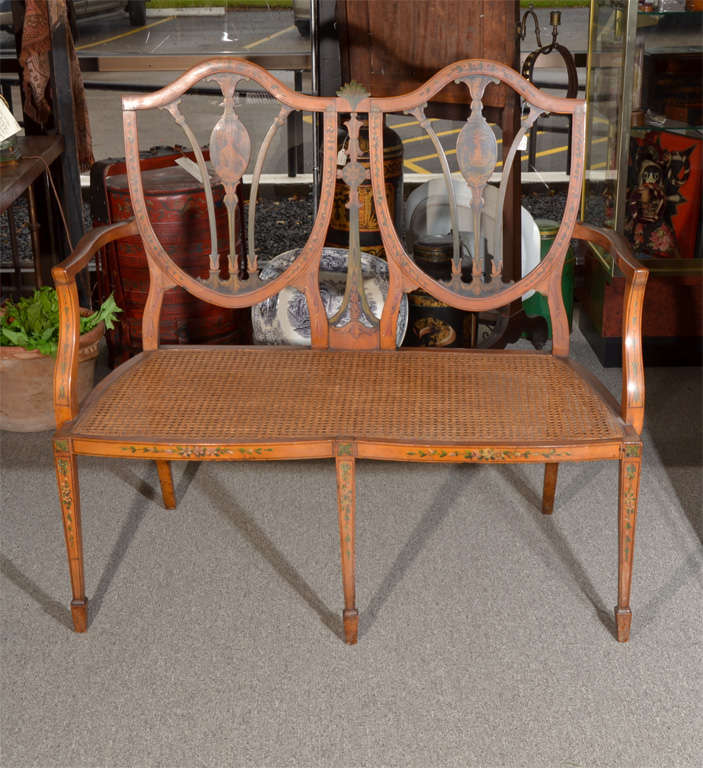 Satinwood Painted Settee
