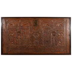 Large Relief-Carved Coffer Front