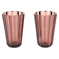 Pair of Amythest Colored Glass Vases Pair of Amythest Colored Glass Vases