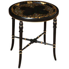 19th Century Decorative Tray on Stand