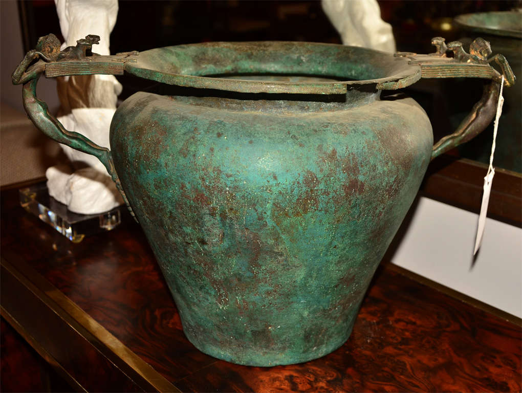 Italian Bronze Vase in the Antique Taste with Great Patina