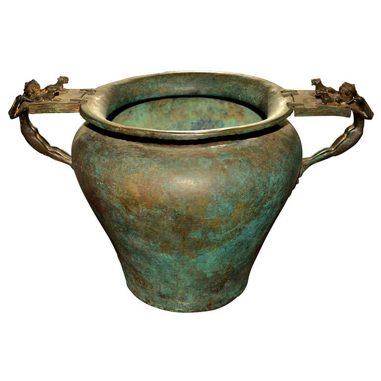 Bronze Vase in the Antique Taste with Great Patina