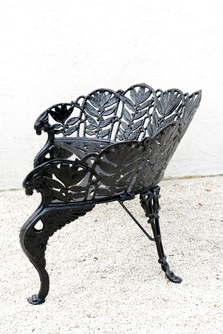 American Pair of Cast Iron Garden Benches SATURDAY SALE