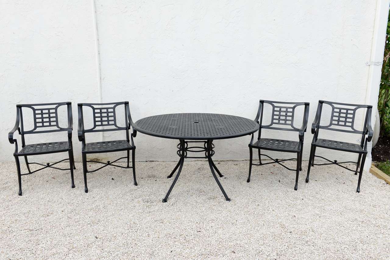 American Mid-Century Garden Dining Set and Benches