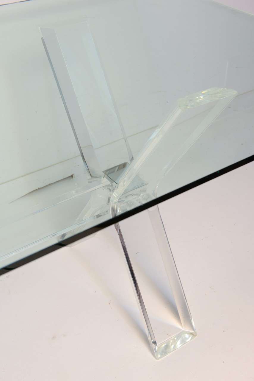 Glass Lucite x Frame Desk