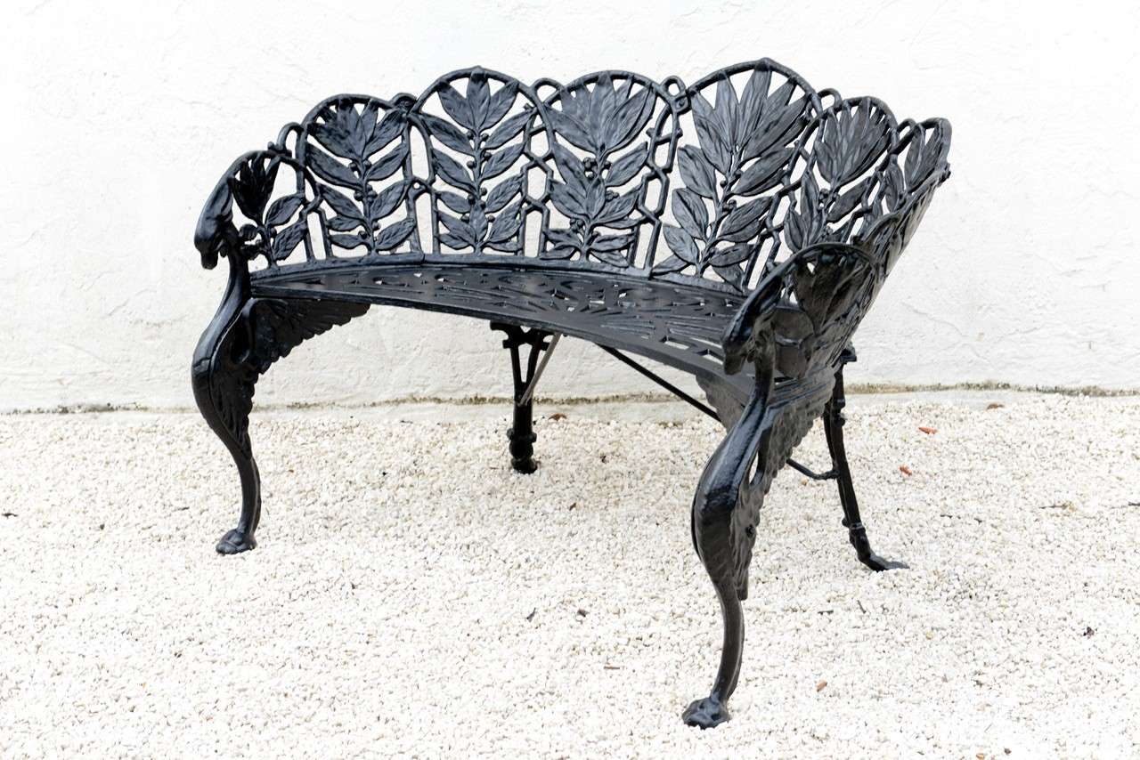 Pair of Cast Iron Garden Benches SATURDAY SALE at 1stdibs