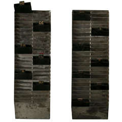 Ca 1950's Industrial Hanging Factory Metal A-Z Organizer
