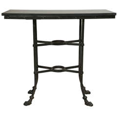 Ca. 1920's Iron Console With Claw Feet and Slate Top