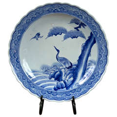 Late 19th Century Arita Porcelain Blue & White Charger