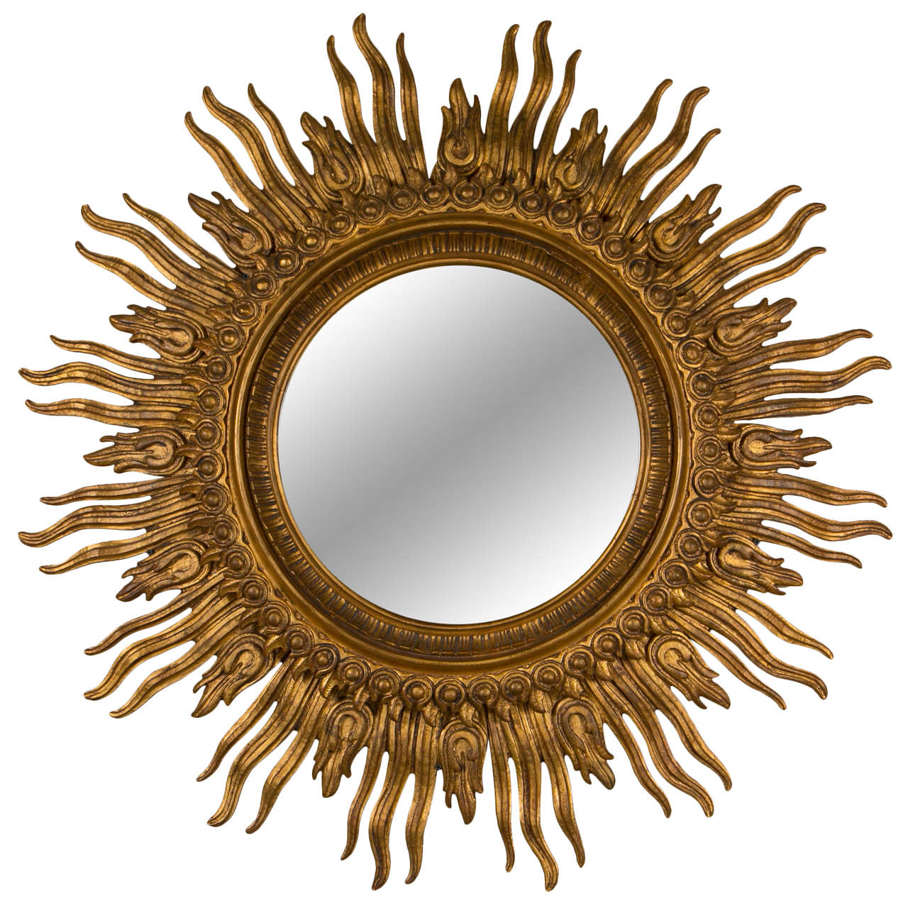 Carved Gilt Wood Sunburst Mirror
