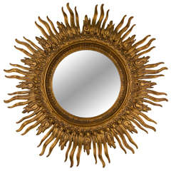 Carved Gilt Wood Sunburst Mirror