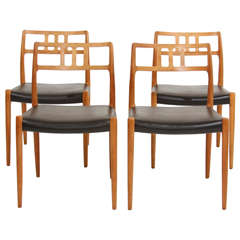 Set of 4 Teak Dining Chairs by Niels Moller