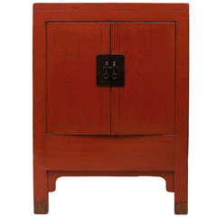 19th c. Red Lacquer Cabinet