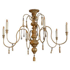 French Giltwood 
Crystal Chandelier