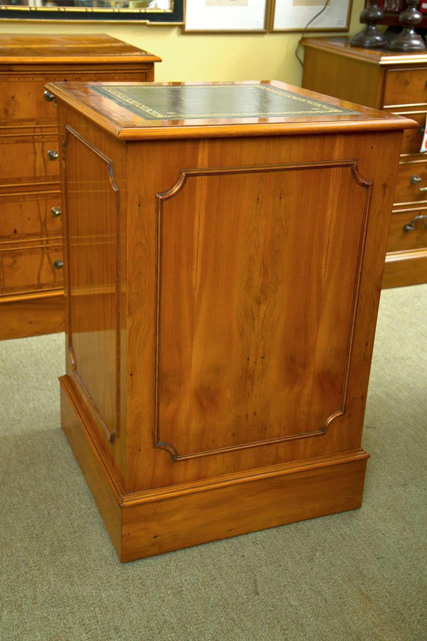 Two Drawer English Yew Wood File Cabinet For Sale 4