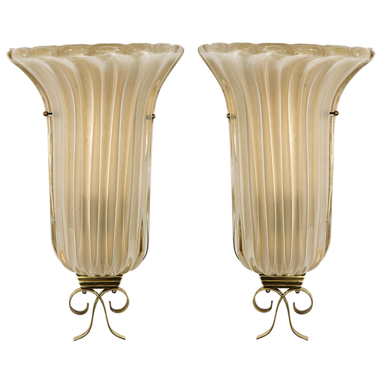 Pair of Murano Sconces For Sale