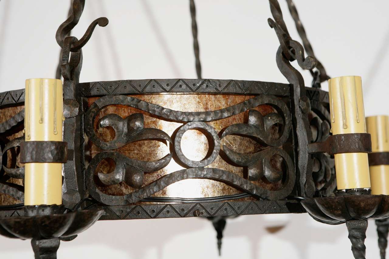 20th Century 1920s French Iron Chandelier