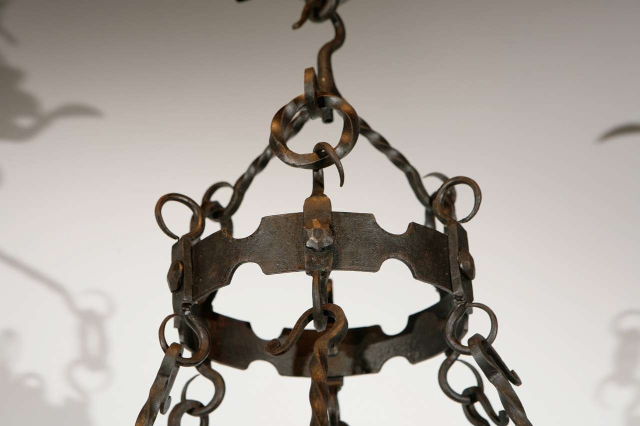 1920s French Iron Chandelier 1