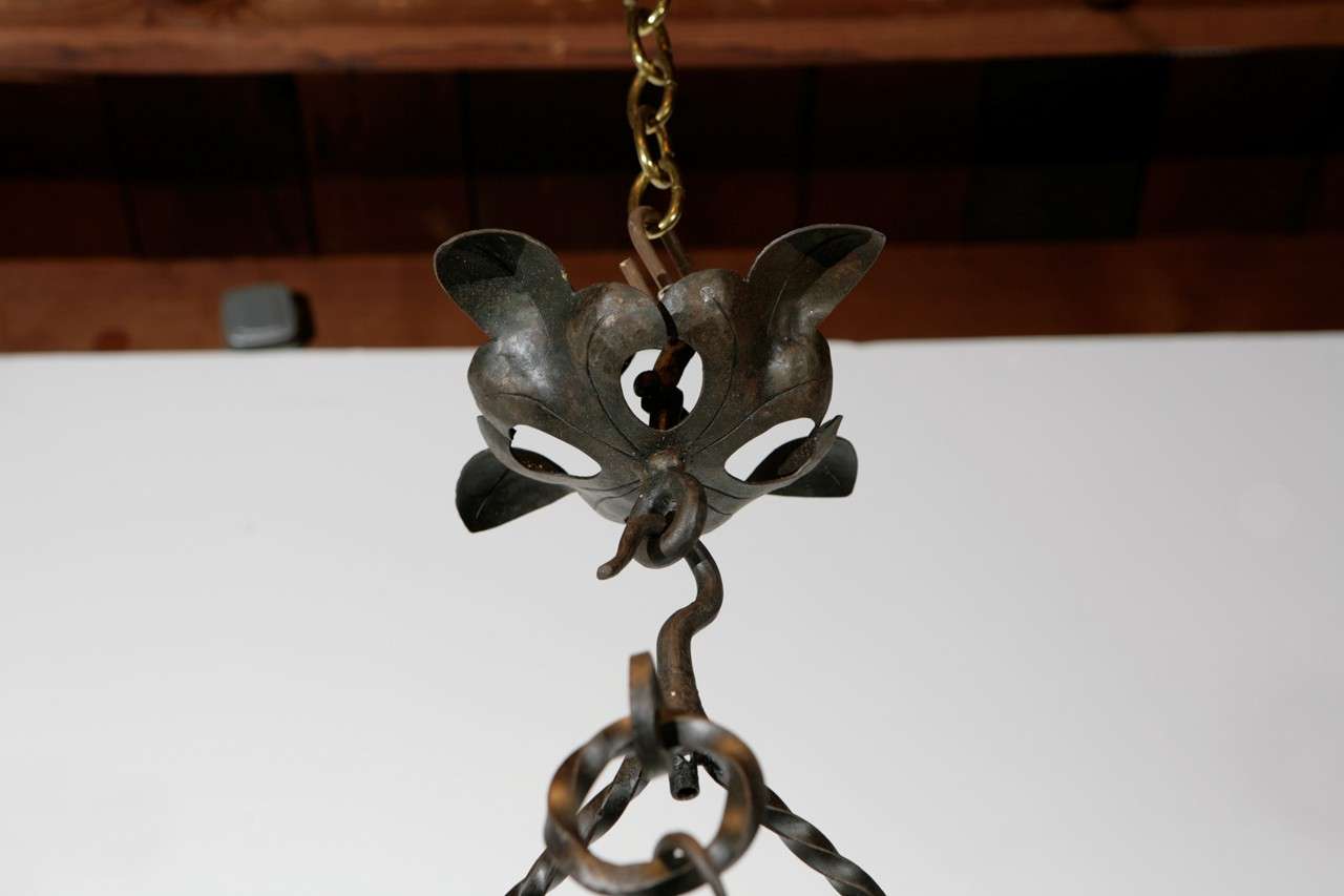1920s French Iron Chandelier 2