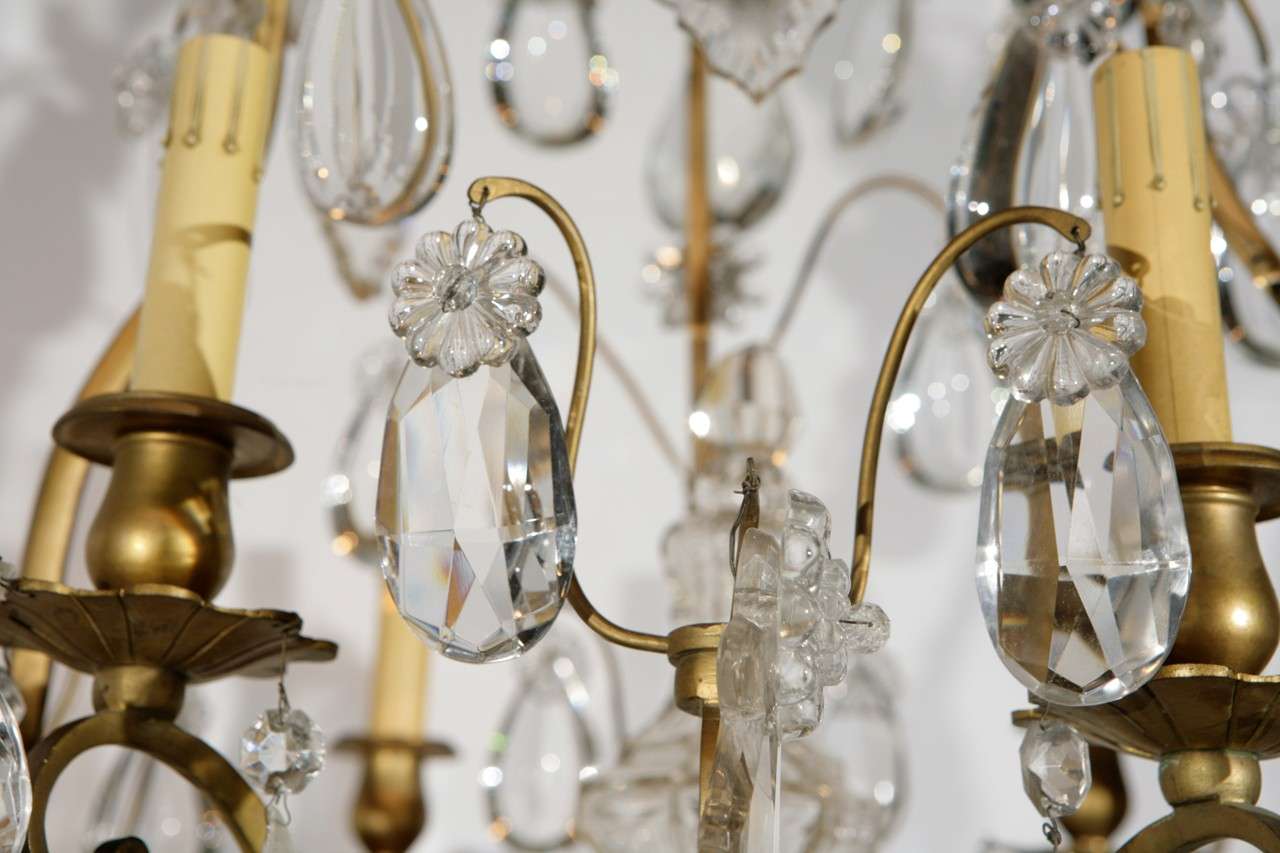 Mid-20th Century French Crystal Chandelier For Sale