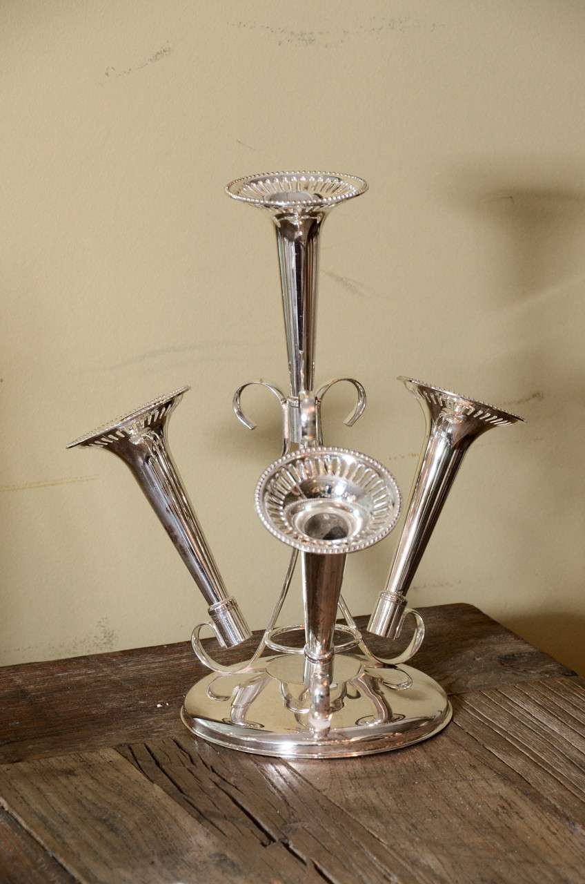 Stunning Silverplate Epergne in gorgeous condition, beautiful on its own or with flowers