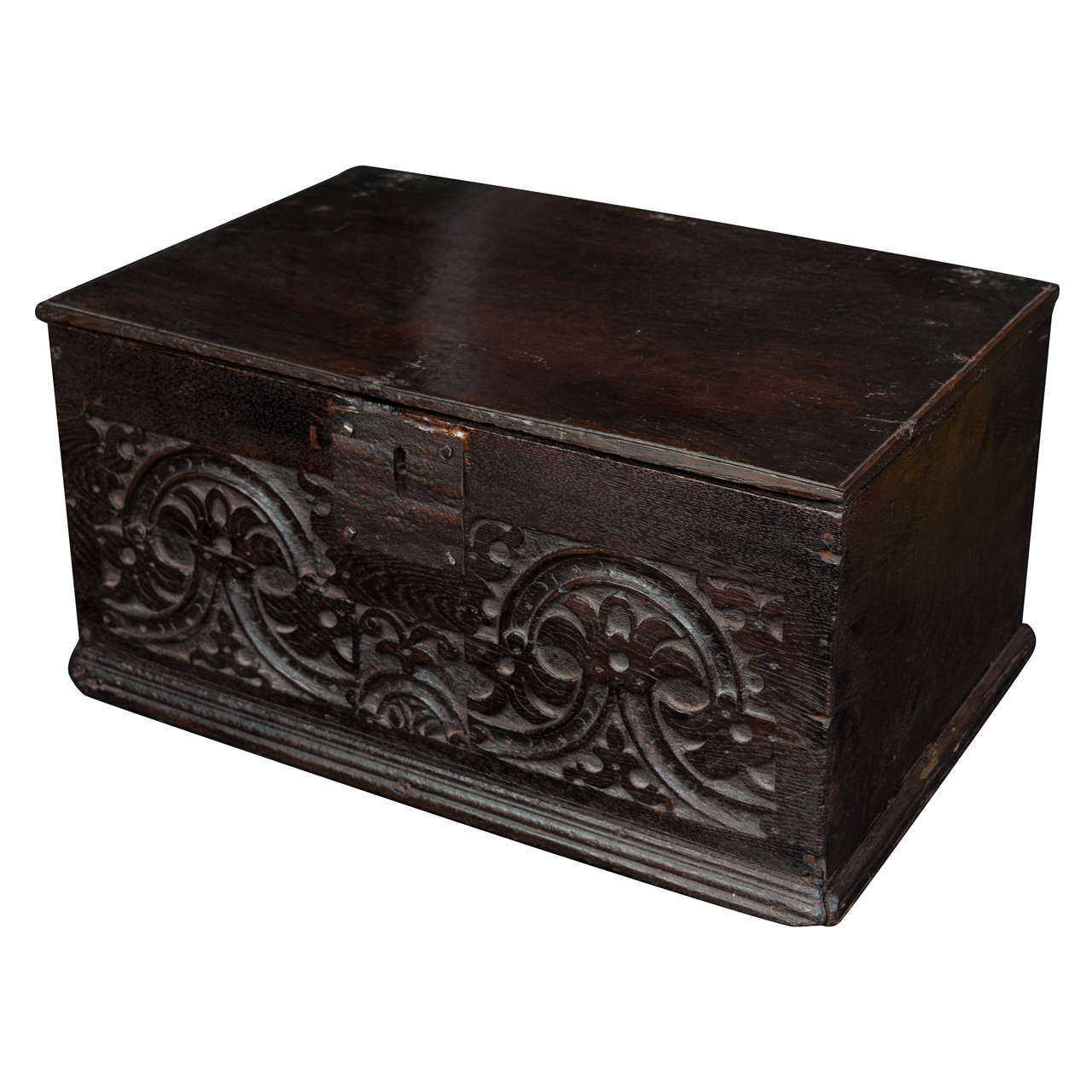 Carved 17th Century Bible Box For Sale