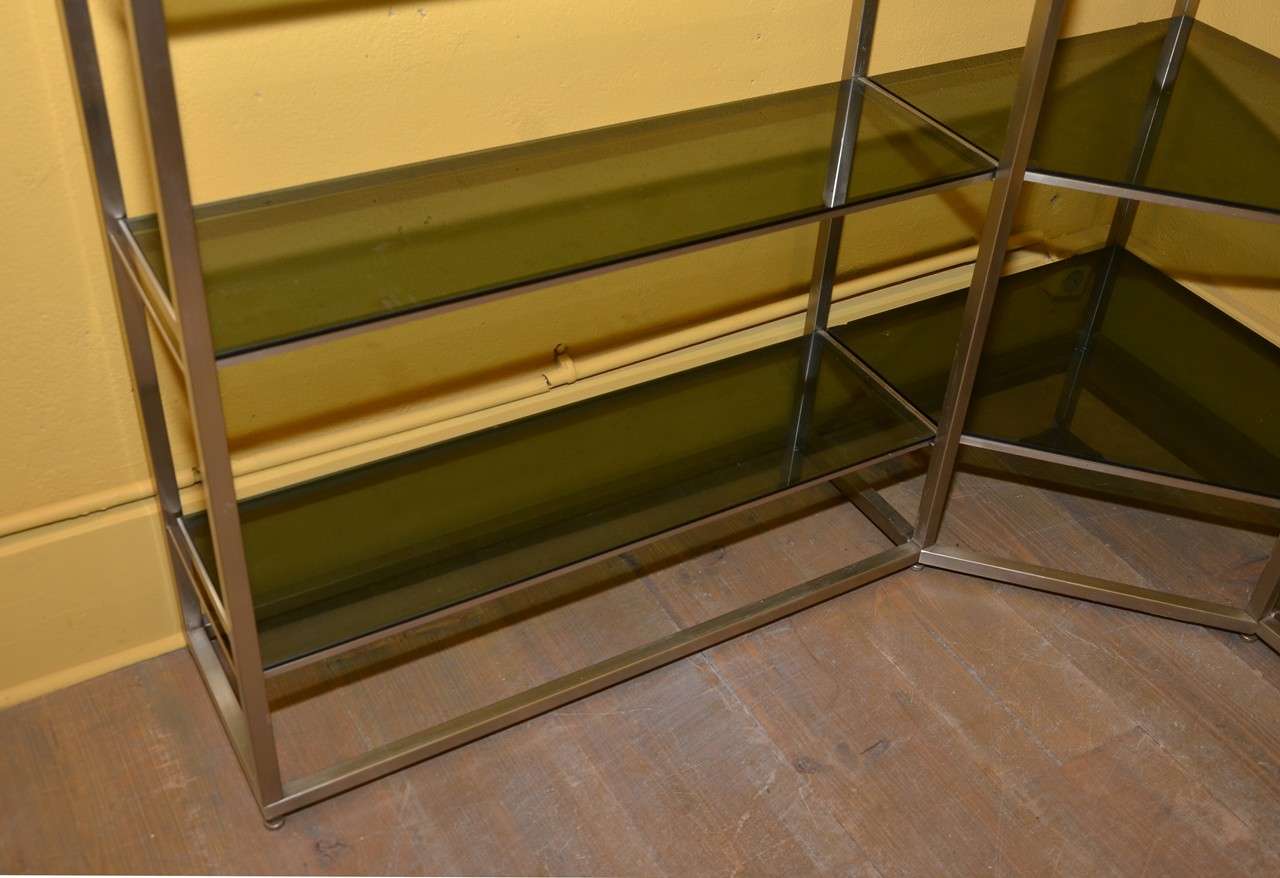 French Beautiful 1970's Angle Shelves by Jansen
